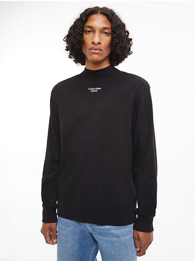 Calvin Klein USA Slim Long Sleeve Mens T-Shirt Black 2758694-KW